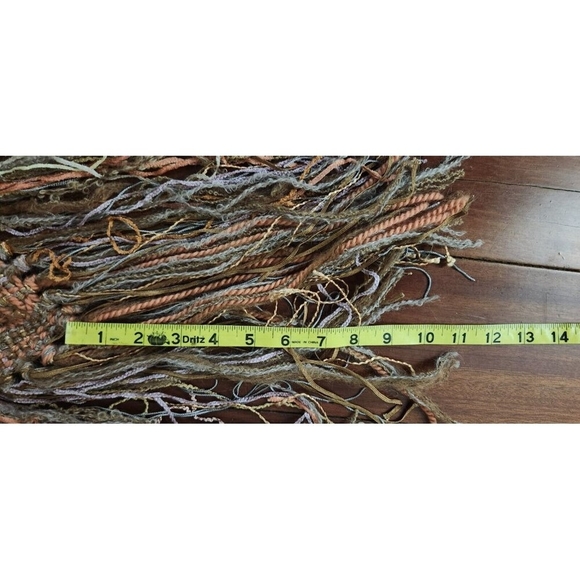 Vintage Mary Lynn OShea‎ Pink Gray Chenille Blend Woven Triangular Shawl Wrap - Picture 10 of 16